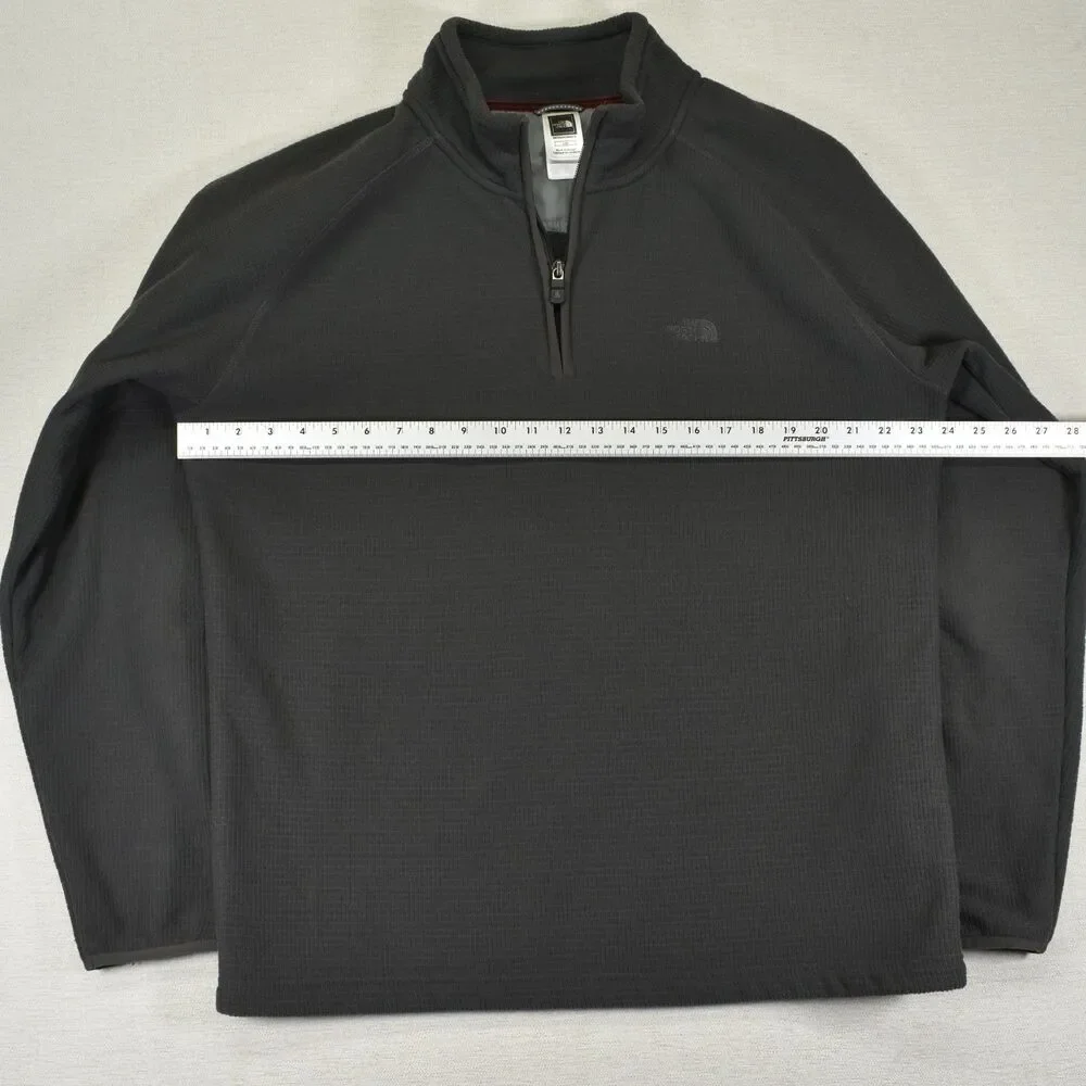 North Face 1/4 Zip Mens Large Gray Thermal Waffle Knit Layer Pullover Shirt
